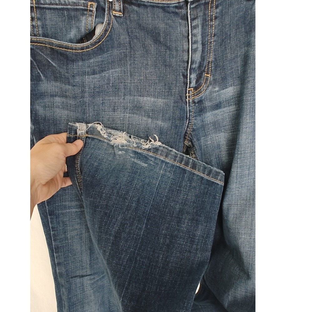 White House Black Market Noir Bootcut Jeans Blue Beaded Bling Pocket 14 - Picture 7 of 9
